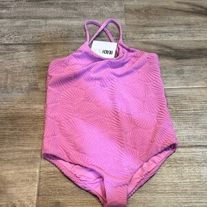 Beach Riot Kids Shell Pattern One Piece in Purple